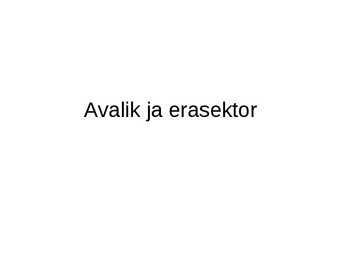 Avalik sektor ja erasektor