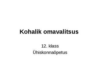 Kohalik omavalitsus