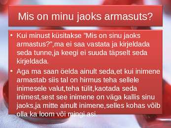 Mis on minu jaoks armastus #9
