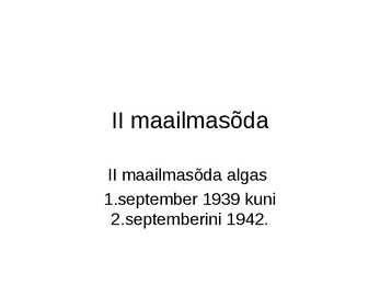 II maailmasõda