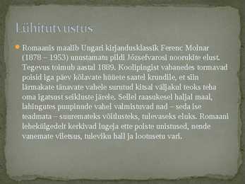 Pal-tänava poisid - slaidiesitus #2