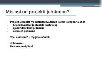 Projektijuhtimne #3
