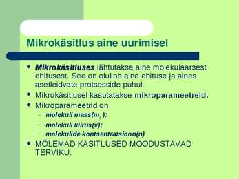 Molekulaarfüüsika #18