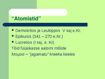 Molekulaarfüüsika #4