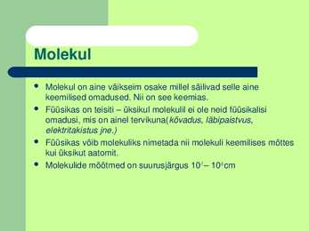 Molekulaarfüüsika #8