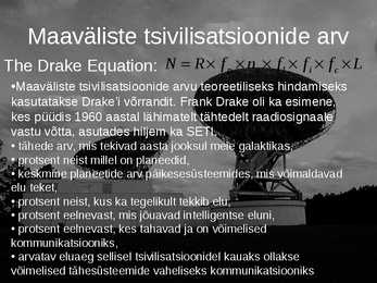 Maavälise elu otsingud-SETI programmi ülevaade #4