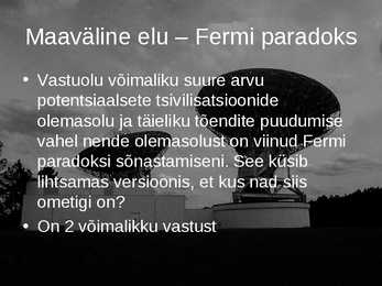 Maavälise elu otsingud-SETI programmi ülevaade #10