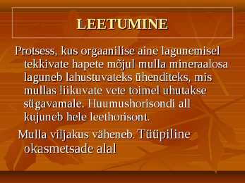 Mullahorisondid ja iseloomustus--pedosfäär- #10