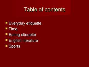 BRITISH CULTURE Etiquette #2
