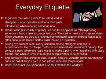 BRITISH CULTURE Etiquette #3