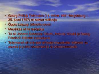 Georg Philipp Telemann ja saksa tüüpilised muusikažanrid #2
