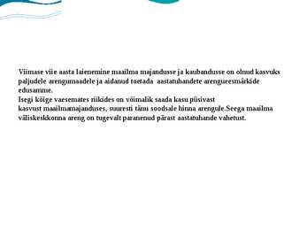 Rahvusvaheline kaubandus- ja majandusareng #2
