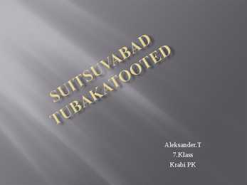 Suitsuvabad tubakatooted