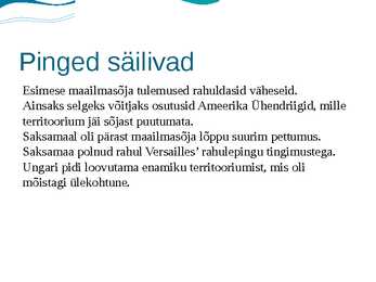 Maailm esimese maailmasõja järel #2