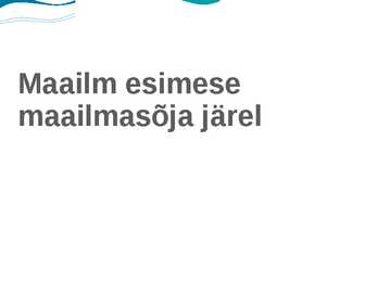Maailm esimese maailmasõja järel