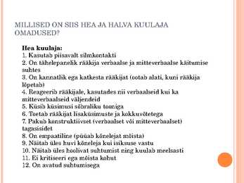 Kuulamisoskus #3