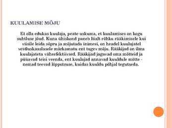 Kuulamisoskus #6