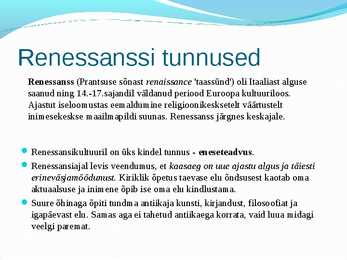 Renessanssiaegne kunst #2