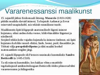 Renessanssiaegne kunst #3