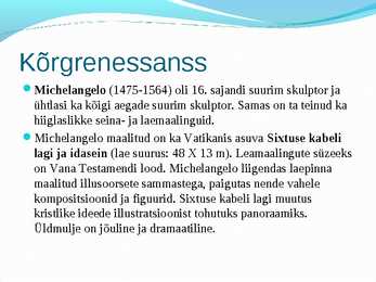 Renessanssiaegne kunst #8