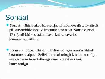 Barokiajastu instrumentaalžanrid #2