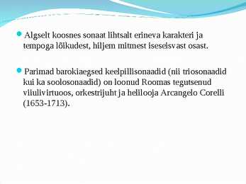 Barokiajastu instrumentaalžanrid #3