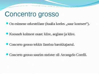 Barokiajastu instrumentaalžanrid #6