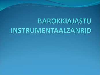 Barokiajastu instrumentaalžanrid