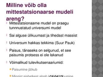 Einsteini-Friedmanni kosmoloogia #5