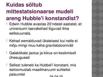 Einsteini-Friedmanni kosmoloogia #6