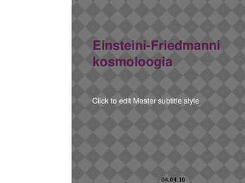 Einsteini-Friedmanni kosmoloogia