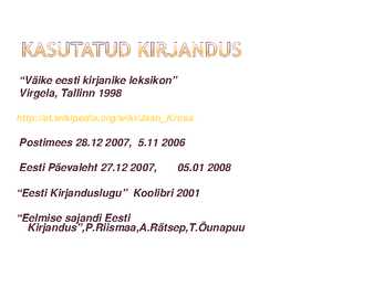 Jaan Krossi elulugu ja looming - esitlus #35