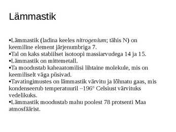 Lämmastik ja fosfor - esitlus #2