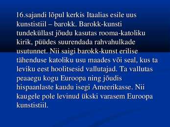 Barokk - pärisbarokk #3