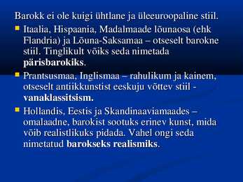 Barokk - pärisbarokk #4