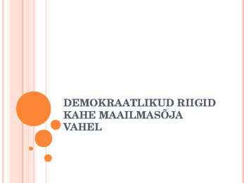 Demokraatlikud riigid kahe maailmasõja vahel