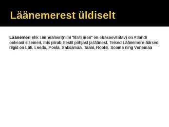 Läänemeri ja tema ökoloogiline tasakaal #2