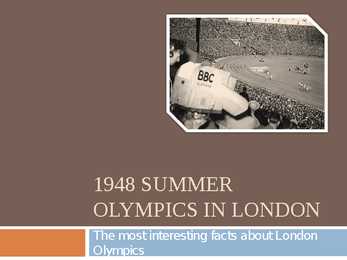 1948 Summer olympics in London
