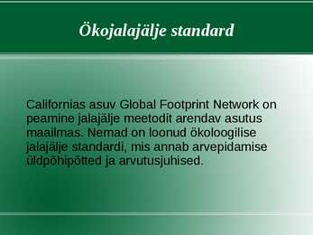 Ökoloogiline jalajälg- eluviisi jätkusuutlikkuse näidik #5