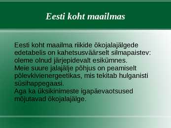 Ökoloogiline jalajälg- eluviisi jätkusuutlikkuse näidik #9
