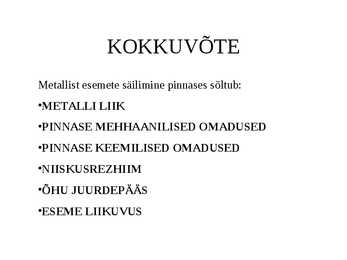 Metallide korrosioon #28