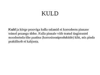 Metallide korrosioon #8