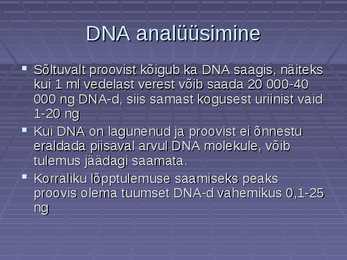 DNA profiil ja isiku tuvastamine selle abil #5