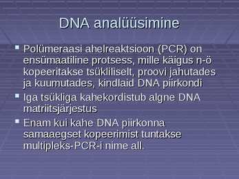 DNA profiil ja isiku tuvastamine selle abil #6