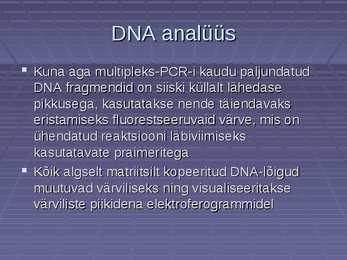 DNA profiil ja isiku tuvastamine selle abil #8