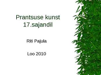 Pantsuse kunst 17-sajandil