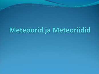 Meteoorid-meteroriidid