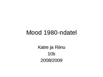 Mood 1980-ndatel