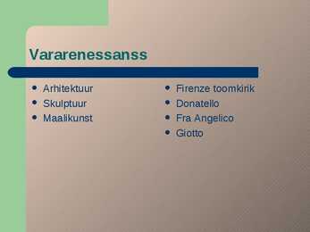 Renessanss ja etapid #2