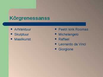 Renessanss ja etapid #7